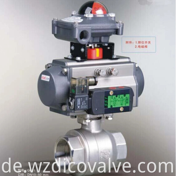 Wenzhou China Edelstahl Pneumatic/Electric Actuator Control Industrial 2 Pc Ball Ventil